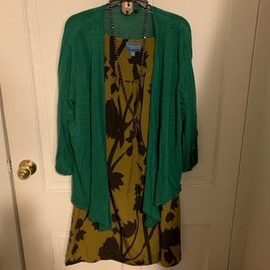 Simply Vera Chartreuse Dress Sz 16